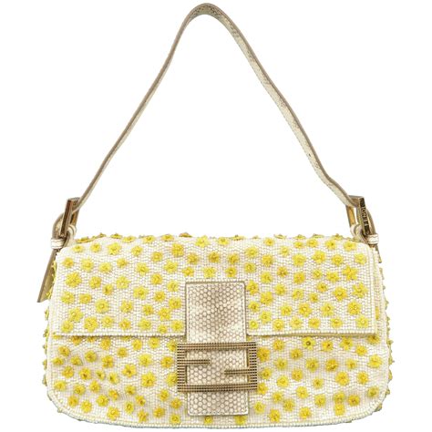 white denim yellow snakeskin fendi baguette|fendi bag.